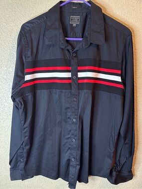 GUESS Black Shirt with White Logo Patch